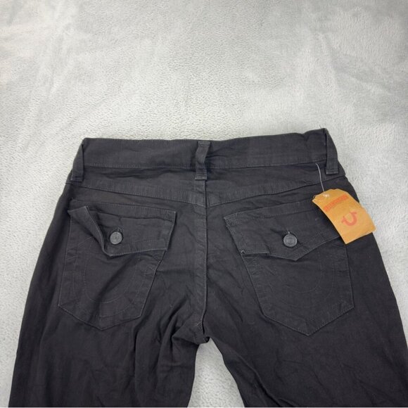 True Religion NWT Men's Size 33x32 Black Denim Flared Jeans Zipper Fly - Picture 3 of 8